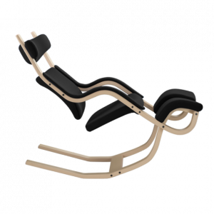 Varier Stokke sedie ergonomiche GRAVITY legno nat imbottiti nero STE099 fianco